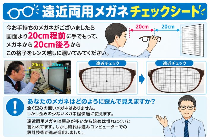 遠近両用メガネチェックシート