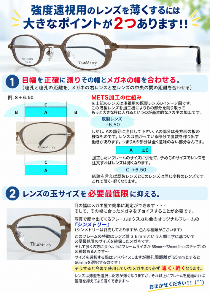 強度遠視用メガネ